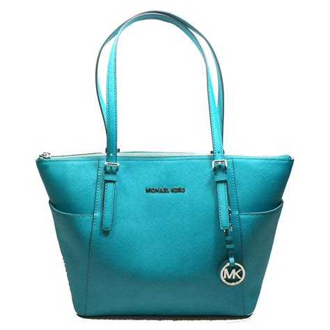 michael kors jet set tote tile blue|Michael Kors jet set luggage.